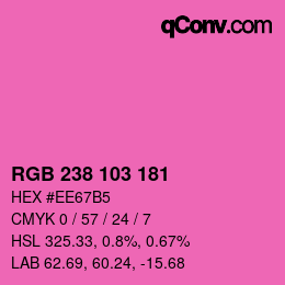 Color code: RGB 238 103 181 | qconv.com