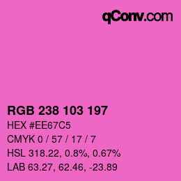 Color code: RGB 238 103 197 | qconv.com