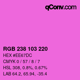 Color code: RGB 238 103 220 | qconv.com