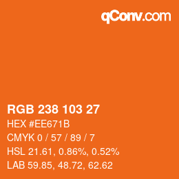 カラーコード: RGB 238 103 27 | qconv.com