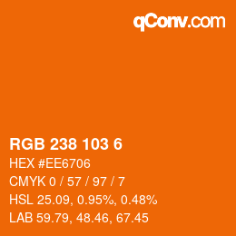 カラーコード: RGB 238 103 6 | qconv.com