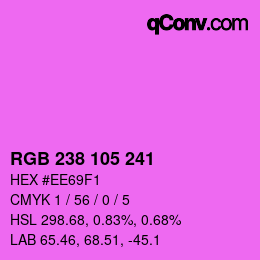 Color code: RGB 238 105 241 | qconv.com