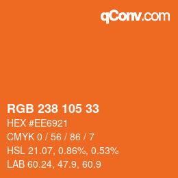 Color code: RGB 238 105 33 | qconv.com