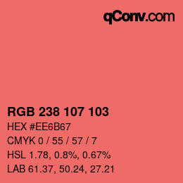 Color code: RGB 238 107 103 | qconv.com