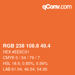 カラーコード: RGB 238 108.8 49.4 | qconv.com