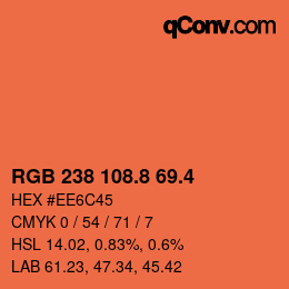 カラーコード: RGB 238 108.8 69.4 | qconv.com