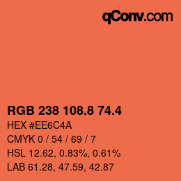 カラーコード: RGB 238 108.8 74.4 | qconv.com