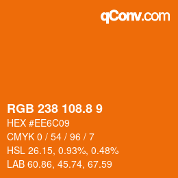 カラーコード: RGB 238 108.8 9 | qconv.com