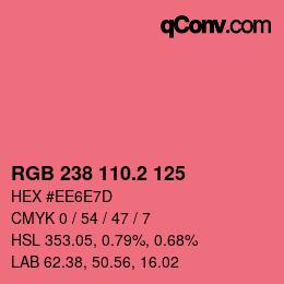 カラーコード: RGB 238 110.2 125 | qconv.com