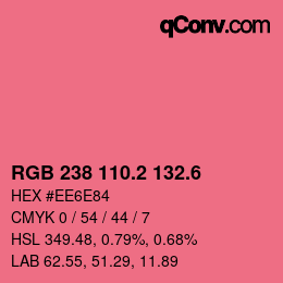 カラーコード: RGB 238 110.2 132.6 | qconv.com