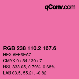 カラーコード: RGB 238 110.2 167.6 | qconv.com