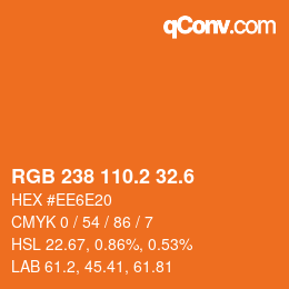 カラーコード: RGB 238 110.2 32.6 | qconv.com