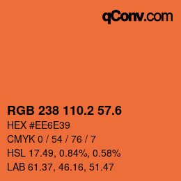 カラーコード: RGB 238 110.2 57.6 | qconv.com