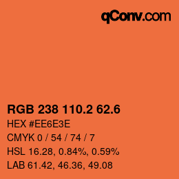 カラーコード: RGB 238 110.2 62.6 | qconv.com