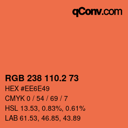 カラーコード: RGB 238 110.2 73 | qconv.com
