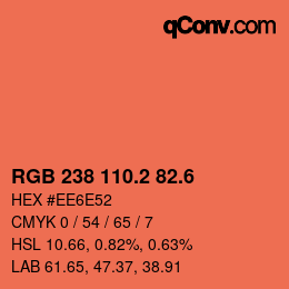 カラーコード: RGB 238 110.2 82.6 | qconv.com