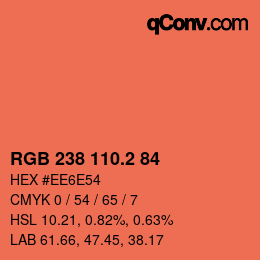 カラーコード: RGB 238 110.2 84 | qconv.com
