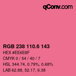 カラーコード: RGB 238 110.6 143 | qconv.com