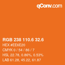 カラーコード: RGB 238 110.6 32.6 | qconv.com