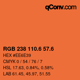 カラーコード: RGB 238 110.6 57.6 | qconv.com