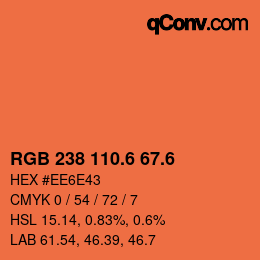 カラーコード: RGB 238 110.6 67.6 | qconv.com