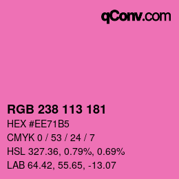 Color code: RGB 238 113 181 | qconv.com