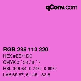 Color code: RGB 238 113 220 | qconv.com