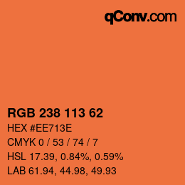 Color code: RGB 238 113 62 | qconv.com
