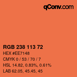 Color code: RGB 238 113 72 | qconv.com