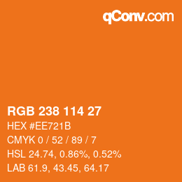 Farbcode: RGB 238 114 27 | qconv.com