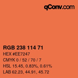 Color code: RGB 238 114 71 | qconv.com