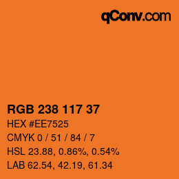 Color code: RGB 238 117 37 | qconv.com