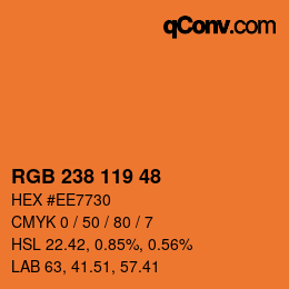 Farbcode: RGB 238 119 48 | qconv.com