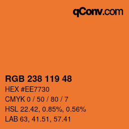 Color code: RGB 238 119 48 | qconv.com