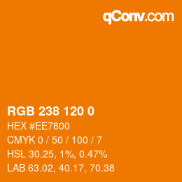 Color code: RGB 238 120 0 | qconv.com