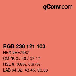 Color code: RGB 238 121 103 | qconv.com