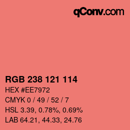 Color code: RGB 238 121 114 | qconv.com