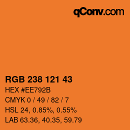 颜色代码: RGB 238 121 43 | qconv.com