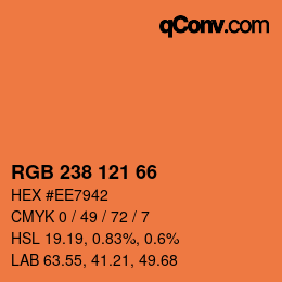 カラーコード: RGB 238 121 66 | qconv.com
