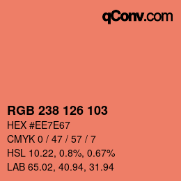 Color code: RGB 238 126 103 | qconv.com