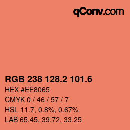 カラーコード: RGB 238 128.2 101.6 | qconv.com
