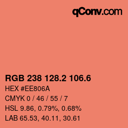 カラーコード: RGB 238 128.2 106.6 | qconv.com