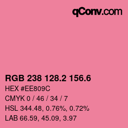 カラーコード: RGB 238 128.2 156.6 | qconv.com