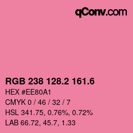 カラーコード: RGB 238 128.2 161.6 | qconv.com