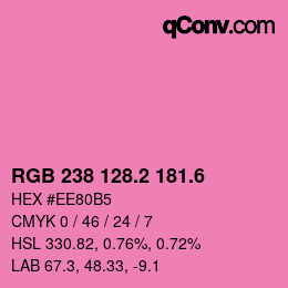 カラーコード: RGB 238 128.2 181.6 | qconv.com