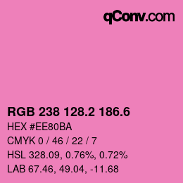カラーコード: RGB 238 128.2 186.6 | qconv.com