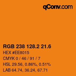 カラーコード: RGB 238 128.2 21.6 | qconv.com