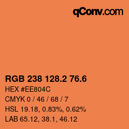 カラーコード: RGB 238 128.2 76.6 | qconv.com