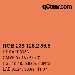 カラーコード: RGB 238 128.2 86.6 | qconv.com
