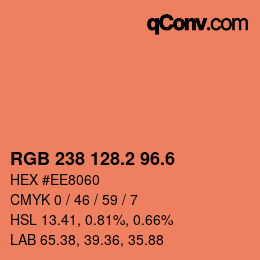 カラーコード: RGB 238 128.2 96.6 | qconv.com